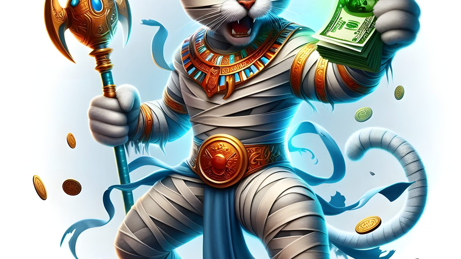 mummy-cat-slot-game-character-with-white-simple-plain-background